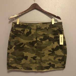 NWT Garage Camo Denim Mini Skirt